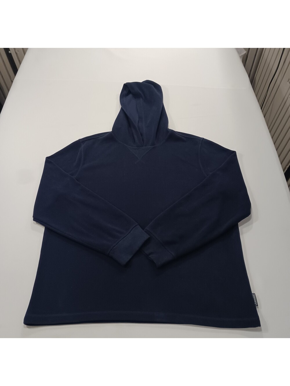 Eddie Bauer Lounge Men's Size XL Blue Ribbed Thermal Hoodie Pullover EM35HD010C